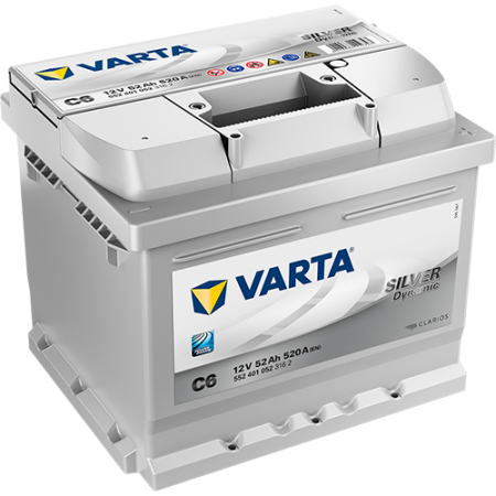 BATTERIE VARTA SILVER DYNAMIC C6 12V 52AH 520A 552 401 052 LB1D