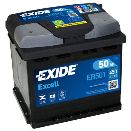 Batterie Exide Excell L1 12V 50Ah 450A 207x175x190 +G EB501