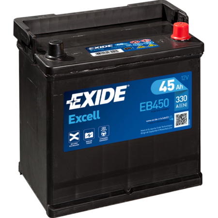 Batterie Exide Excell E2 12V 45Ah 330A 220x135x225 +D EB450