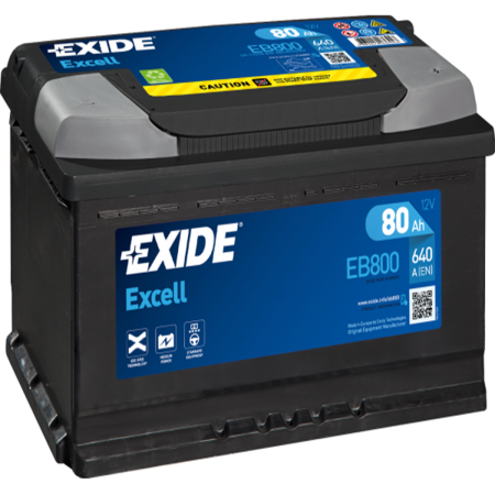 Batterie Exide Excell L4 12V 80Ah 640A 315x175x190 +D EB800