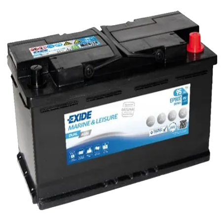 BATTERIE EXIDE AGM MARINE - LOISIRS L05 12V 95AH 850A 353X175X190 +D EP800