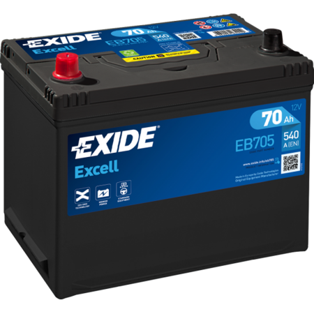 BATTERIE EXIDE EXCELL D26 12V 70AH 540A - EB705