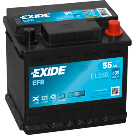 BATTERIE EXIDE EFB EL550 12V 55AH 540A - Référence: EL550