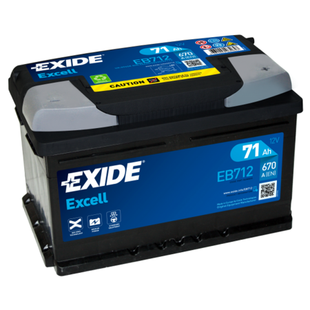 Batterie Exide Excell LB3 12V 71Ah 670A 278x175x175 +D EB712