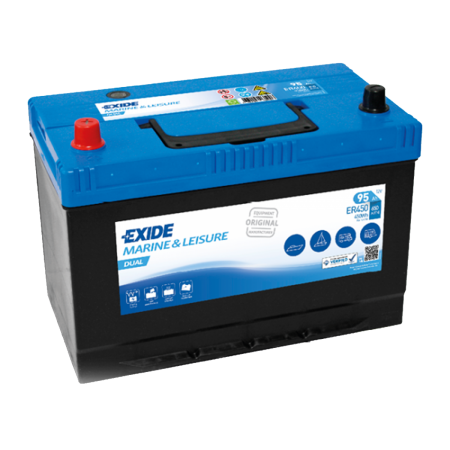 BATTERIE EXIDE MARINE - LOISIRS D31 12V 95AH 650A 306X173X222 +G ER450