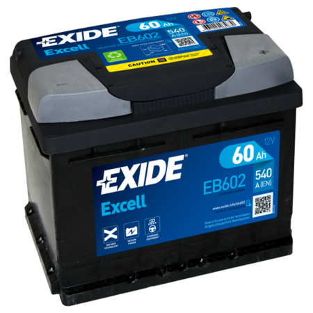 Batterie Exide Excell LB2 12V 60Ah 540A 242x175x175 +D EB602