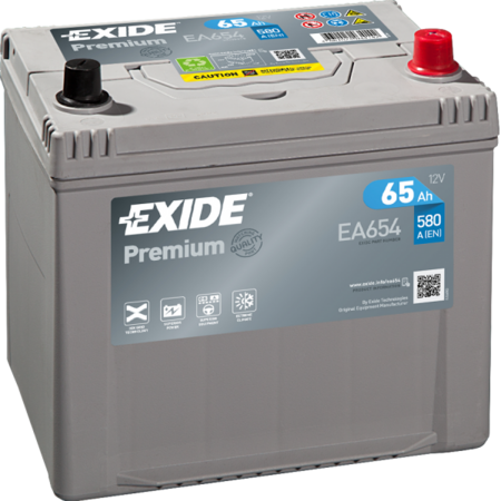 BATTERIE EXIDE PREMIUM EA654 12V 65AH 580A D23D