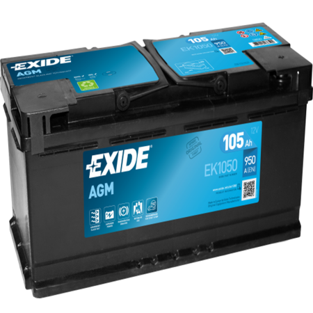 BATTERIE EXIDE AGM L6 12V 105AH 950A - EK1050