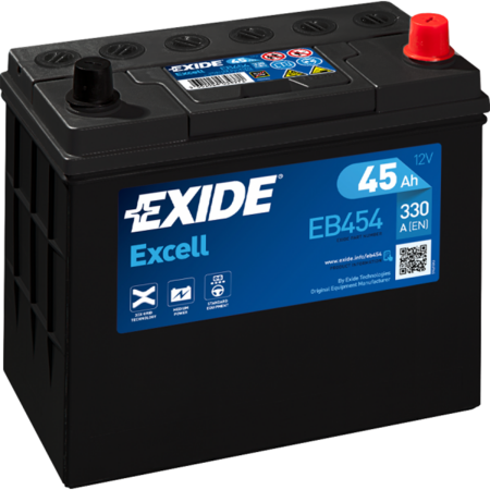 BATTERIE EXIDE EXCELL B24R 12V 45AH 330A +D EB454