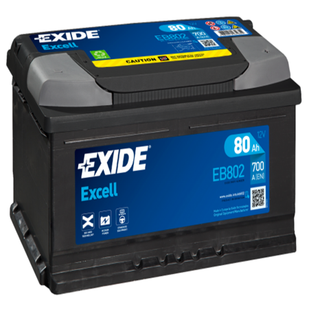 Batterie Exide Excell LB4 12V 80Ah 700A 315x175x175 +D EB802