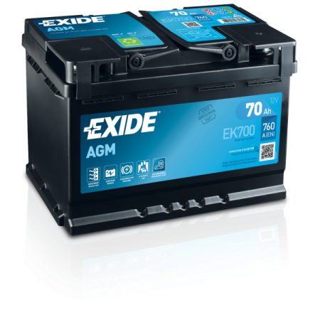 BATTERIE EXIDE AGM L3 12V 70AH 760A