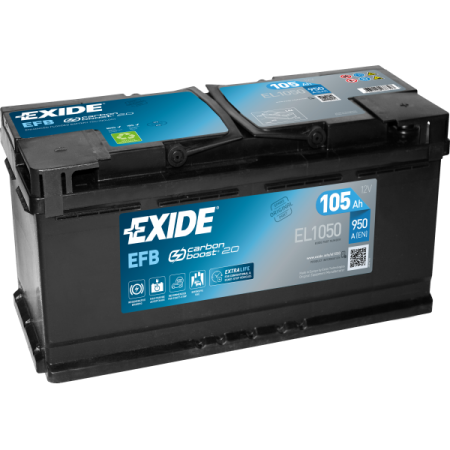 BATTERIE EXIDE EFB L6 12V 105AH 950A 392X175X190 +D EL1050