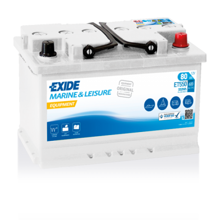 BATTERIE EXIDE EQUIPMENT - BEST L3 12V 80AH 600A 278X175X190 +D ET550