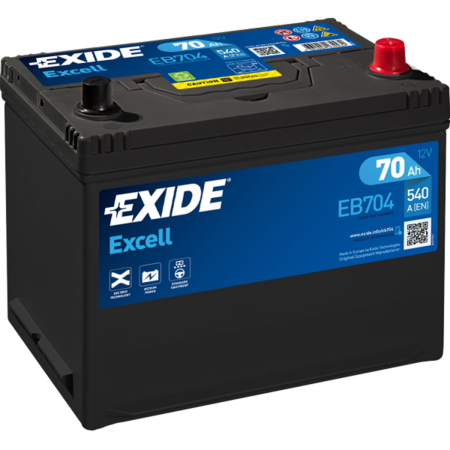 BATTERIE EXIDE EXCELL D26 12V 70AH 540A - EB704