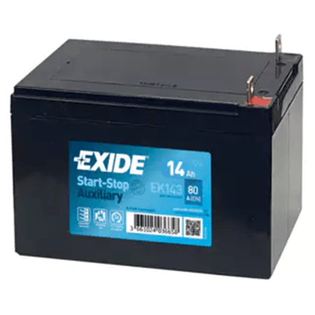 BATTERIE EXIDE AUXILIARY C76 12V 14AH 80A 150X100X100 +G EK143