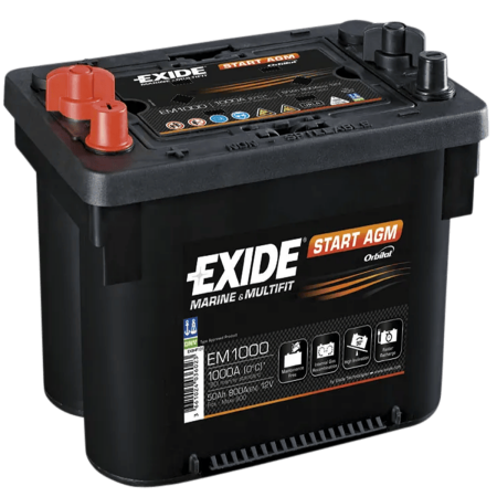 Batterie Exide EM1000 AGM 12V 50Ah 800A