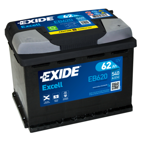 Batterie Exide Excell L2 12V 62Ah 540A 242x175x190 +D EB620