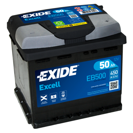 Batterie Exide Excell L1 12V 50Ah 450A 207x175x190 +D EB500