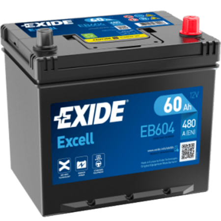 BATTERIE EXIDE EB604 12V 60AH 480A